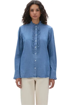 Aspesi Dames, Blouses & Shirts, Blauw, Maat: M Katoen
