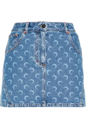 Marine Serre Dames, Rokken, Blauw, Maat: 2XS Denim
