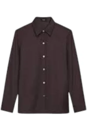 THEORY Dames, Blouses & Shirts, Bruin, Maat: XS Wol