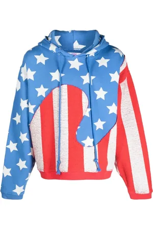 ERL Heren, Sweatshirts & Hoodies, Blauw, Maat: L Katoen