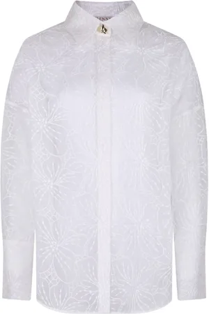 GENNY Dames, Blouses & Shirts, Wit, Maat: S Katoen