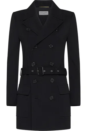 Saint Laurent Dames, Mantels, Zwart, Maat: S Wol