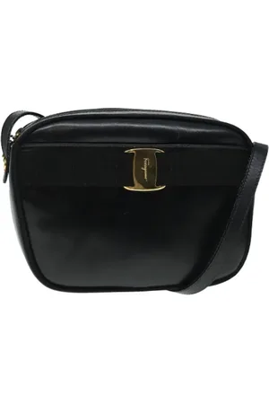Salvatore Ferragamo Dames, Pre-owned, Zwart, Maat: ONE Size Leer