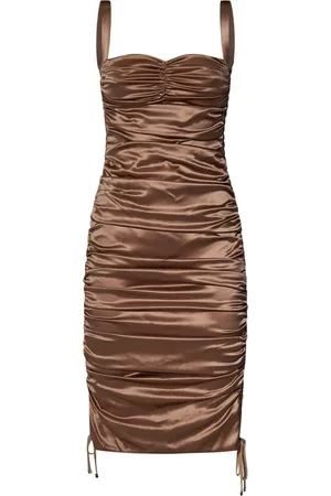 Dolce & Gabbana Dames, Jurken, Bruin, Maat: S Zijde
