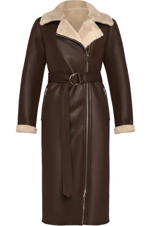 CESARE GASPARI Dames, Mantels, Bruin, Maat: XL Zijde