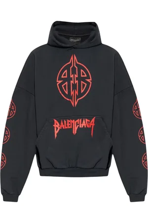 Balenciaga Heren, Sweatshirts & Hoodies, Zwart, Maat: S Katoen