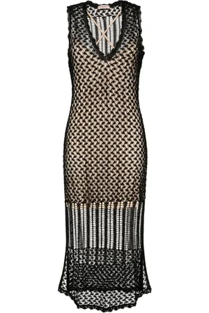 Twin-Set Dames, Jurken, Zwart, Maat: S Viscose