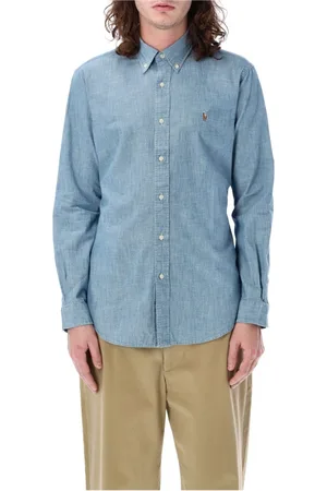 Ralph Lauren Heren, Overhemden, Blauw, Maat: M Katoen