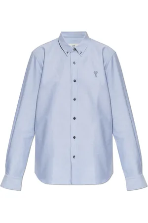 Ami Dames, Blouses & Shirts, Blauw, Maat: S Katoen