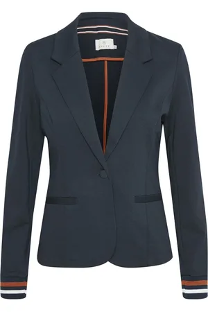 Kaffe Dames, Jassen, Blauw, Maat: S Leer