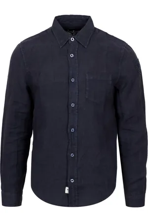 Blauer Heren, Overhemden, Blauw, Maat: 3XL Linnen