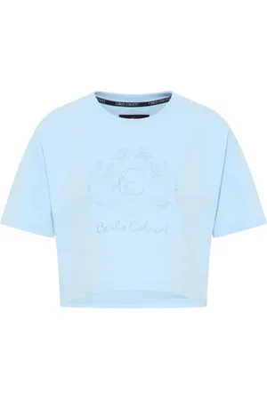 Carlo Colucci Dames, Tops, Blauw, Maat: L Katoen