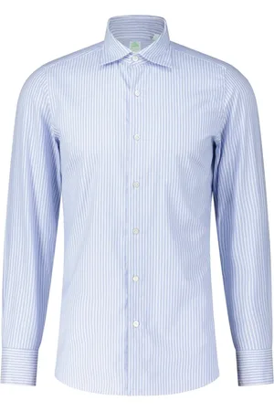 Finamore Heren, Overhemden, Blauw, Maat: L Katoen