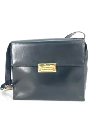 Salvatore Ferragamo Dames, Pre-owned, Zwart, Maat: ONE Size Leer