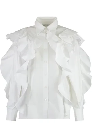 Alberta Ferretti Dames, Blouses & Shirts, Wit, Maat: S Katoen
