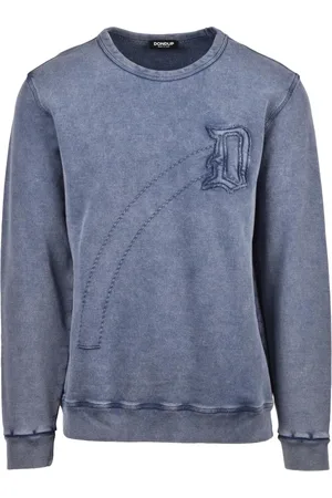 Dondup Heren, Sweatshirts & Hoodies, Blauw, Maat: 2XL Katoen