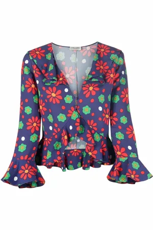 Saint Laurent Dames, Blouses & Shirts, Rood, Maat: S Viscose