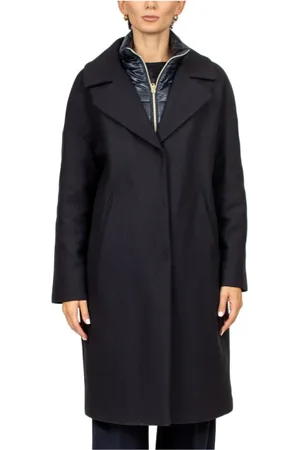 HERNO Dames, Mantels, Blauw, Maat: M Wol