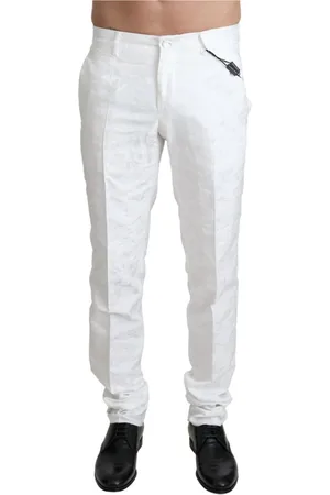 Dolce & Gabbana Heren, Broeken, Wit, Maat: XS Brokaat