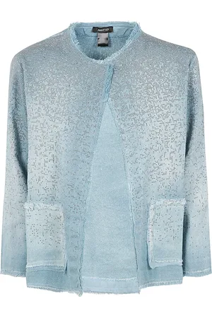 AVANT TOI Dames, Truien, Blauw, Maat: L Katoen