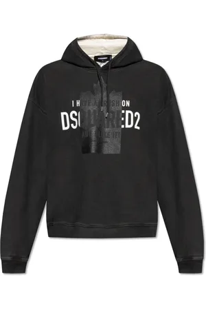 Dsquared2 Heren, Sweatshirts & Hoodies, Zwart, Maat: XL Katoen