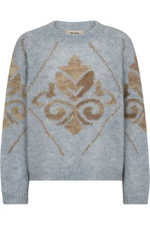 Mos Mosh Dames, Truien, Blauw, Maat: L Wol