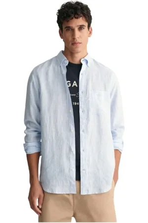 GANT Heren, Overhemden, Blauw, Maat: XL Linnen