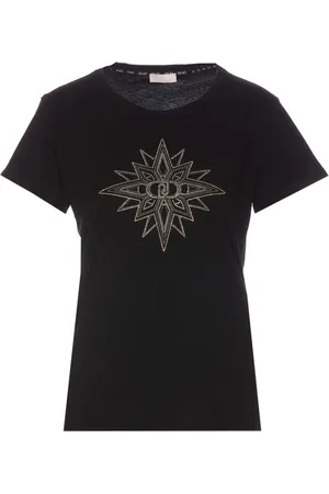Liu Jo Dames, Tops, Zwart, Maat: 2XL Katoen