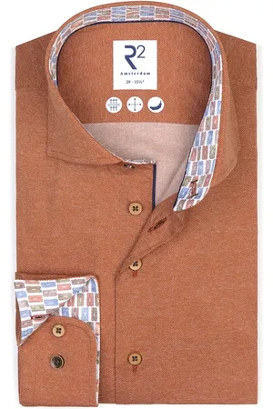 R2 Amsterdam Heren, Overhemden, Oranje, Maat: 4XL