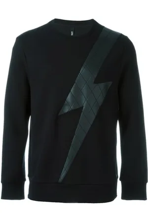 Neil Barrett Heren, Sweatshirts & Hoodies, Zwart, Maat: S Katoen