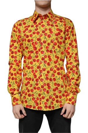 Dolce & Gabbana Heren, Overhemden, Geel, Maat: 3XS Katoen