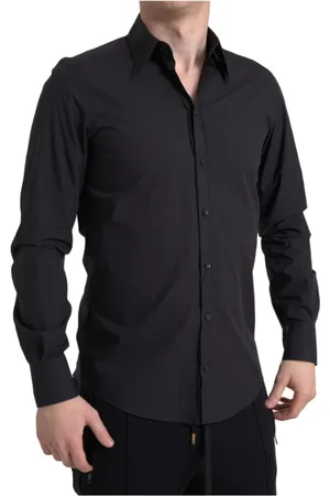 Dolce & Gabbana Heren, Overhemden, Zwart, Maat: M Katoen