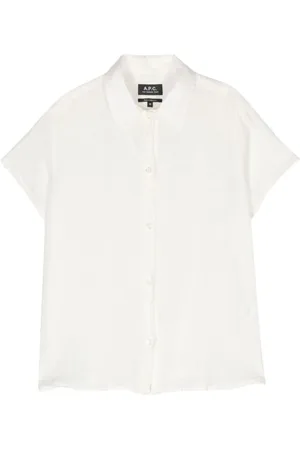 A.P.C. Dames, Blouses & Shirts, Wit, Maat: M Linnen