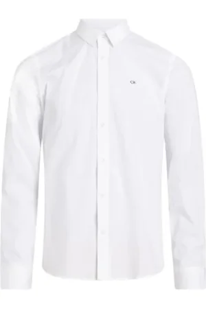 Calvin Klein Heren, Overhemden, Wit, Maat: 2XL Katoen