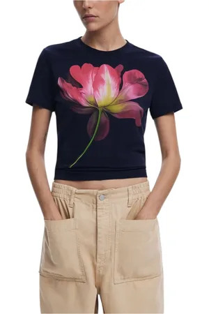 Desigual Dames, Tops, Blauw, Maat: XL Katoen