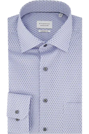 ETERNA Heren, Overhemden, Blauw, Maat: 3XL Katoen