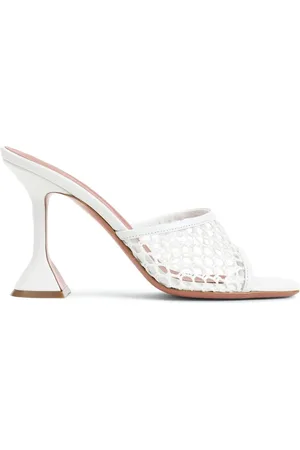 Amina Muaddi Dames, Schoenen, Wit, Maat: 37 EU Leer