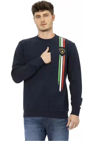 AUTOMOBILI LAMBORGHINI Heren, Sweatshirts & Hoodies, Blauw, Maat: L Katoen