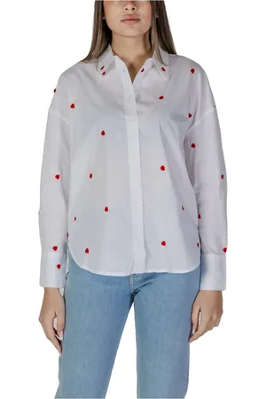 JACQUELINE DE YONG Dames, Blouses & Shirts, Wit, Maat: XS Katoen