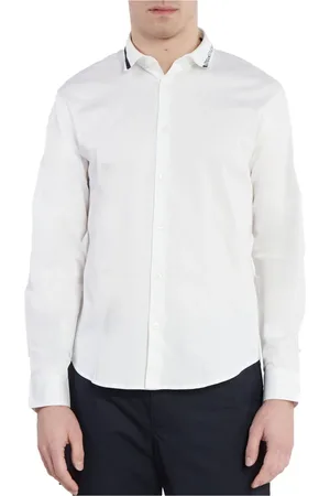 Armani Exchange Heren, Overhemden, Wit, Maat: S Katoen