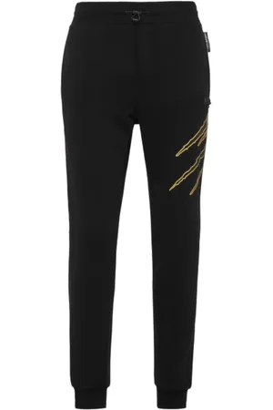 Philipp Plein Heren, Broeken, Zwart, Maat: S Katoen