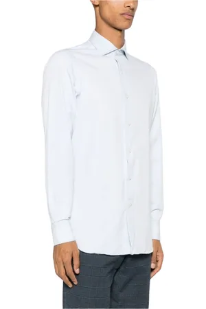 Finamore Heren, Overhemden, Blauw, Maat: 2XL Katoen