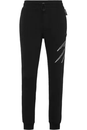 Philipp Plein Heren, Broeken, Zwart, Maat: S Katoen