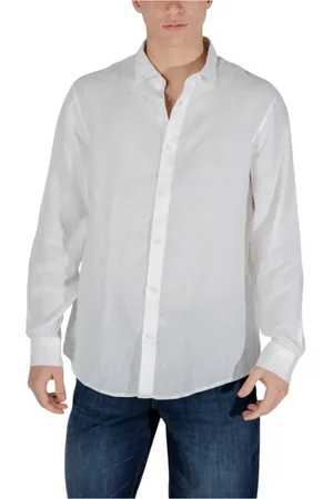 Armani Exchange Heren, Overhemden, Wit, Maat: S Linnen