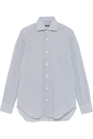 BARBA Heren, Overhemden, Blauw, Maat: XL Katoen