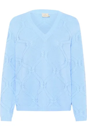 Kaffe Dames, Truien, Blauw, Maat: M Katoen