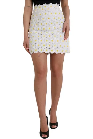 Dolce & Gabbana Dames, Rokken, Wit, Maat: 2XS Katoen