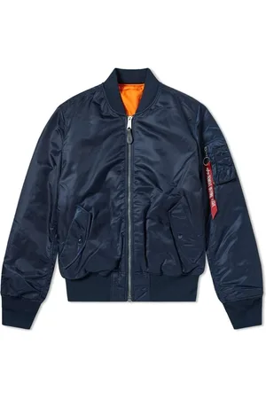 Alpha Industries Heren, Jassen, Blauw, Maat: S Leer