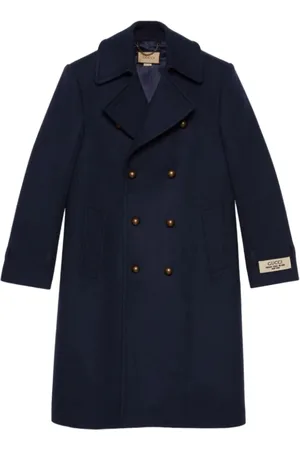 Gucci Heren, Mantels, Blauw, Maat: L Wol