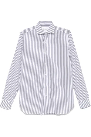 LUIGI BORRELLI NAPOLI Heren, Overhemden, Blauw, Maat: 3XL Katoen